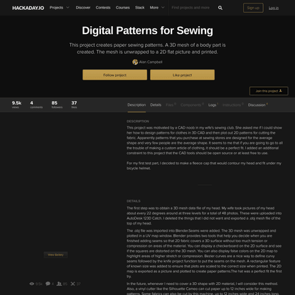 Digital Patterns for Sewing