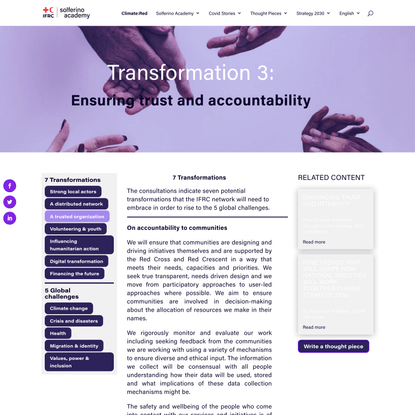 Transformation 3: A trusted and accountable Red Cross and Red Crescent | The Future Red Cross and Red Crescent