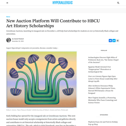 New Auction Platform Will Contribute to HBCU Art History Scholarships