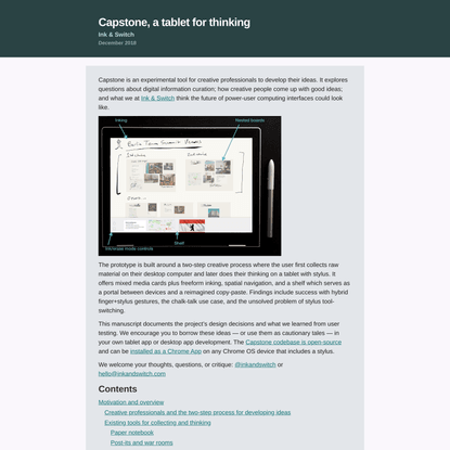 Capstone, a tablet for thinking