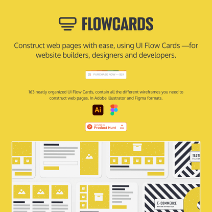 UI Flowchart Cards ―for website builders, designers and developers.