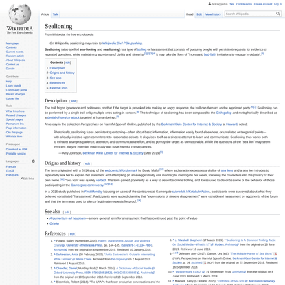 Sealioning - Wikipedia