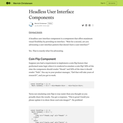 Headless User Interface Components