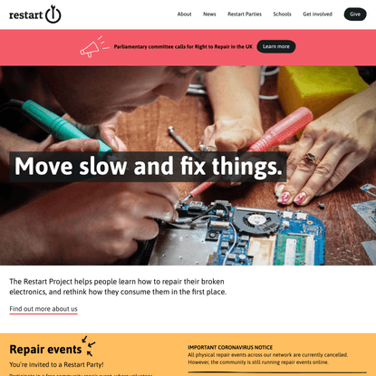 The Restart Project - The Right to Repair and Reuse Your Electronics