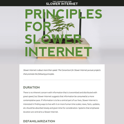The Consortium for Slower Internet