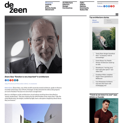 Álvaro Siza interview: “Emotion is very important” in architecture