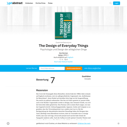 The Design of Everyday Things von Don Norman — Gratis-Zusammenfassung