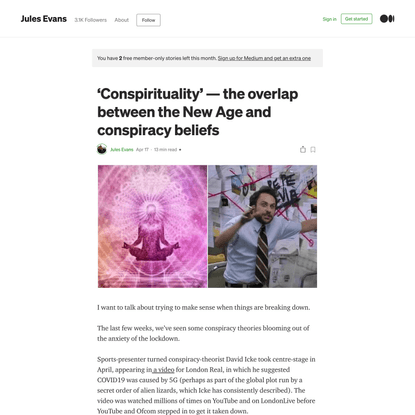 ‘Conspirituality’ — the overlap between the New Age and conspiracy beliefs