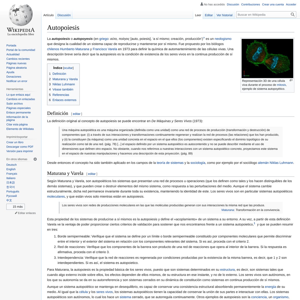 Autopoiesis Wikipedia, la enciclopedia libre — Are.na