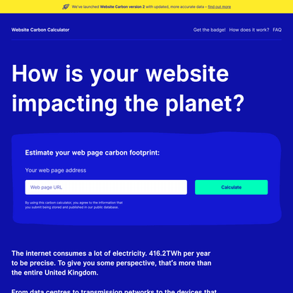 Website Carbon Calculator | How is your website impacting the planet?