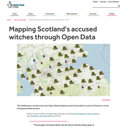 Mapping Scotland’s accused witches through Open Data | The National Lottery Heritage Fund