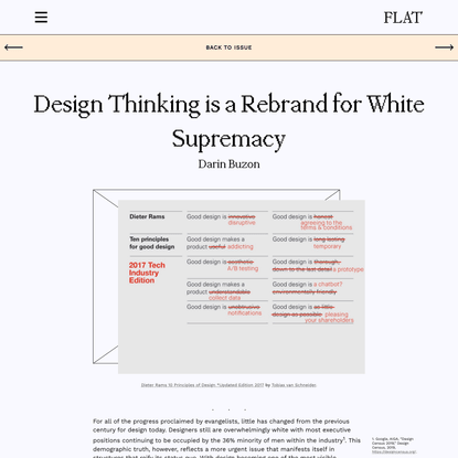 Design Thinking is a Rebrand for White Supremacy - Flat Journal