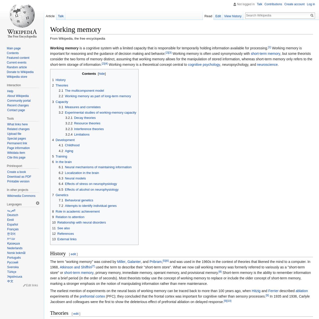 Working memory - Wikipedia