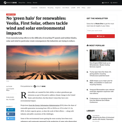 No ‘green halo’ for renewables: Veolia, First Solar, others tackle wind and solar environmental impacts