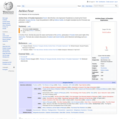 Archive Fever - Wikipedia