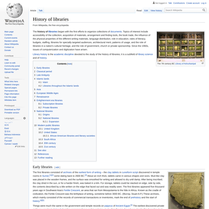 History of libraries - Wikipedia