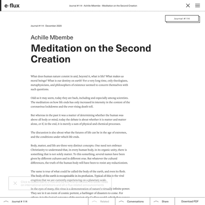 Meditation on the Second Creation