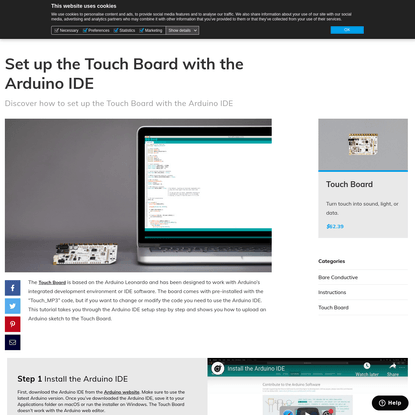 Set up the Touch Board with the Arduino IDE - Bare Conductive