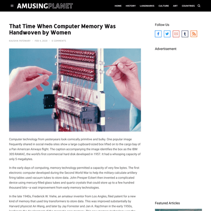 That Time When Computer Memory Was Handwoven by Women