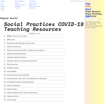 Social Practices COVID-19 Teaching Resources
