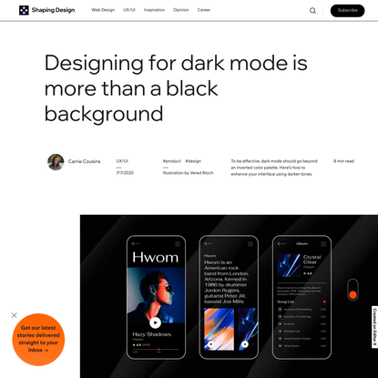 Designing for Dark Mode Is More Than a Black Background