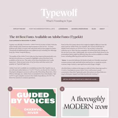 The 40 Best Fonts on Adobe Fonts (Typekit) for 2021 · Typewolf