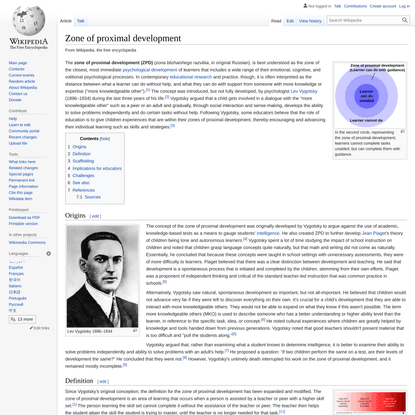 Zone of proximal development - Wikipedia