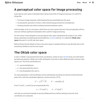 A perceptual color space for image processing