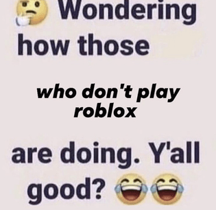 Wondering how those who don’t play roblox are doing