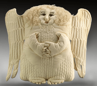 elizabeth gurrier, “angel pillow,” c.1975, muslin, cotton and mohair
