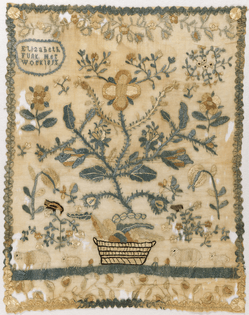 Sampler ( USA ), 1813 silk embroidery on linen foundation.