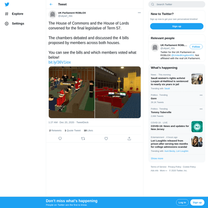 UK Parliament ROBLOX on Twitter
