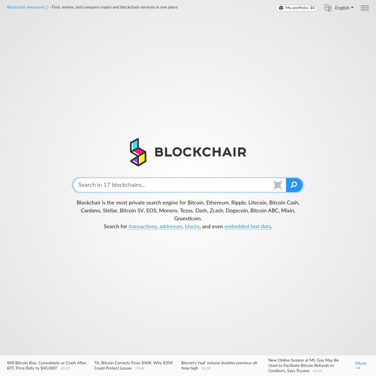 Blockchair - Universal blockchain explorer and search engine — Are.na