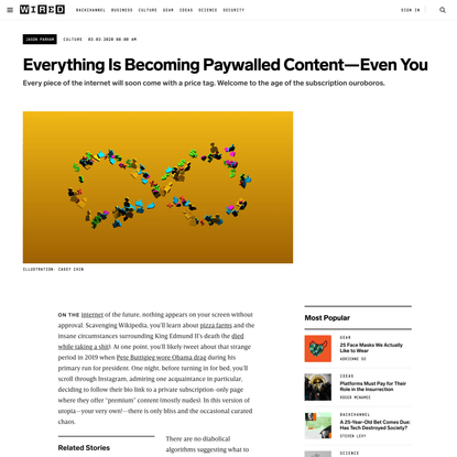 Everything Is Becoming Paywalled Content—Even You