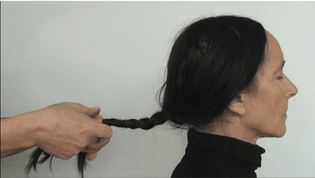 Stills from “Her hair”, video piece by Polish artist Krystyna Piotrowska.