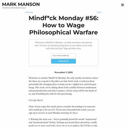 Mindf*ck Monday #56: How to Wage Philosophical Warfare