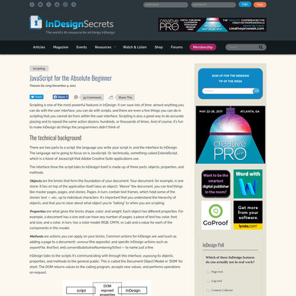 JavaScript for the Absolute Beginner - InDesignSecrets