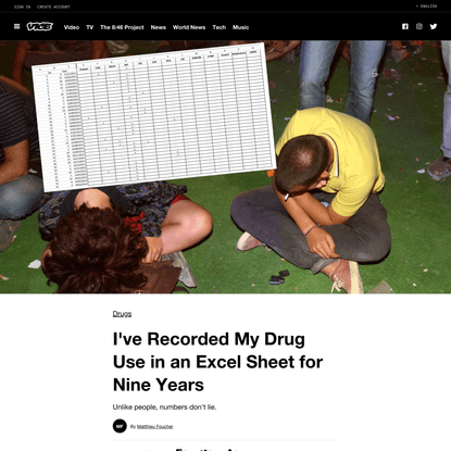 I’ve Recorded My Drug Use in an Excel Sheet for Nine Years