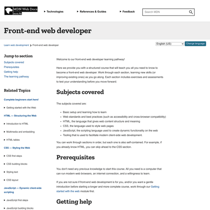 Front-end web developer - Learn web development | MDN