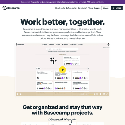 How Basecamp works, what it’s like to organize your projects &amp; teams in one place