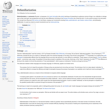 Defamiliarization - Wikipedia