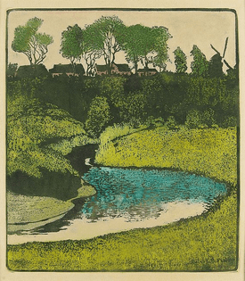 Arthur Illies (German, 1870-1952), Alstertal vor Wellingsbüttel, 1900. Colour etching on paper.