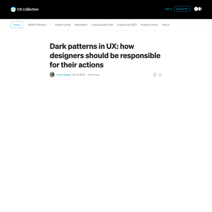 Dark patterns in UX: how designers should be responsible for their actions