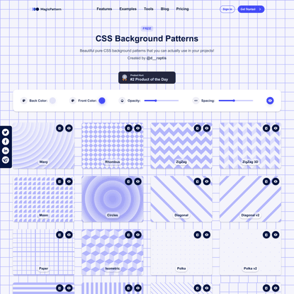 CSS Background Patterns by MagicPattern