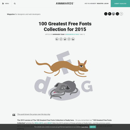 100 Greatest Free Fonts Collection for 2015