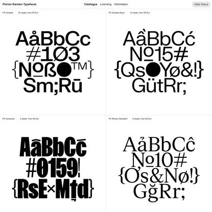 Catalogue | Florian Karsten Typefaces