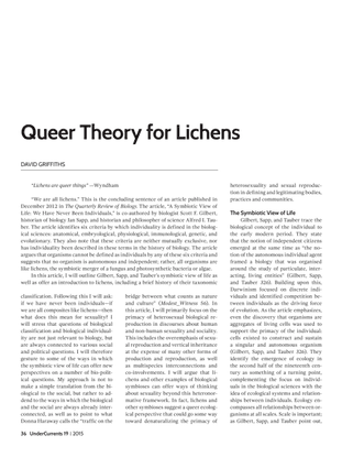 Queer Theory for Lichens - DAVID GRIFFITHS