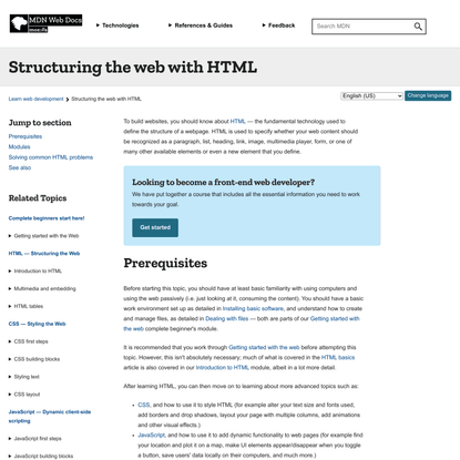 Structuring the web with HTML - Learn web development | MDN