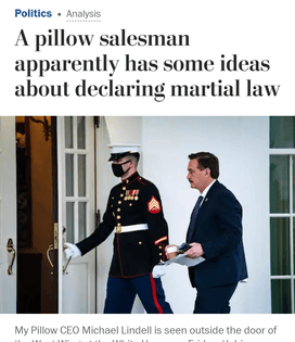Pillow salesman/martial law