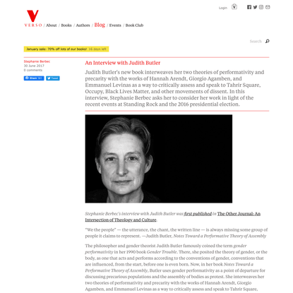 My Interview with Judith Butler